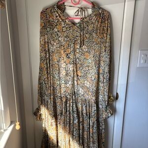Free People Multicolor Floral Long Sleeve Dress/Like New